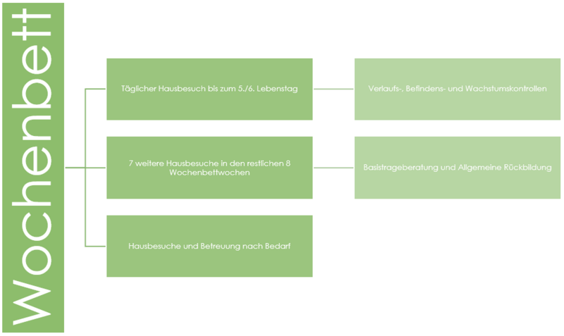 Ablauf der Betreuung während des Wochenbettes